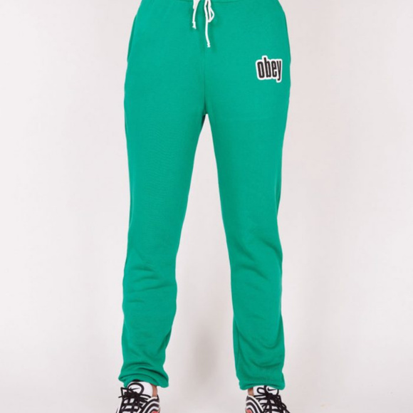 Obey Sweatpants "Obey 1990" Avocado Green NWT - Picture 5 of 5